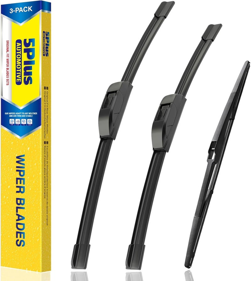 5PLUS Windshield Wipers Replacement for Toyota Prius 2015-2010 Premium All Weather Front & Rear Wiper Blades 26"+19"+16"-OEM Original Factory Quality(Set of 3) - Image 1